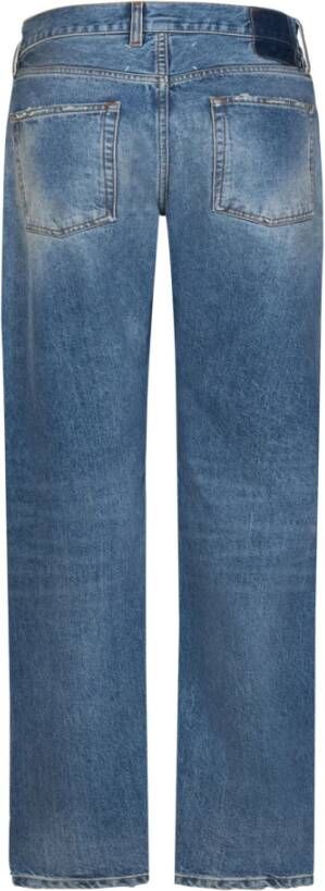 Maison Margiela Blauwe Jeans met Rechte Pijpen en Vernielde Details Blauw Dames