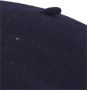 Maison Margiela Navy blauwe wollen baret met geborduurd logo Blauw Dames - Thumbnail 4