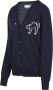 Maison Margiela Blauwe Geborduurde Kat Wol Cardigan Blue Dames - Thumbnail 2