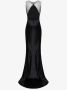 Maison Margiela Zwarte Statement Jurk met Transparante Panelen en Asymmetrische Zoom Black Dames - Thumbnail 2