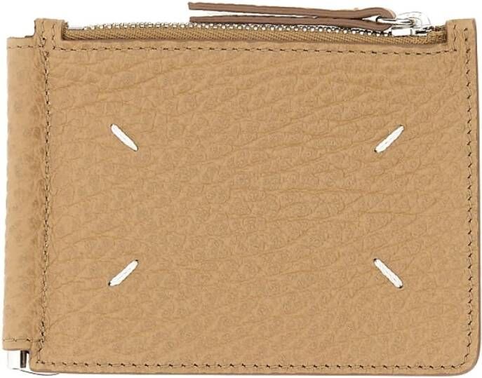 Maison Margiela Stijlvolle Logo Portemonnee Beige Unisex