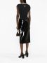 Maison Margiela Zwarte patent midi rok met gerimpelde details Black Dames - Thumbnail 3