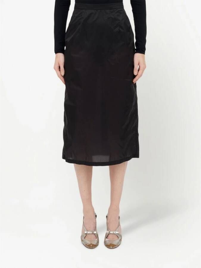 Maison Margiela Zwarte chiffon rok met hoge taille Zwart Dames