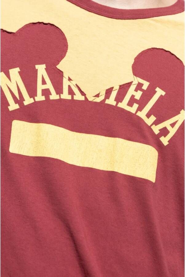 Maison Margiela Ruw afgeknipt T-shirt Red Heren