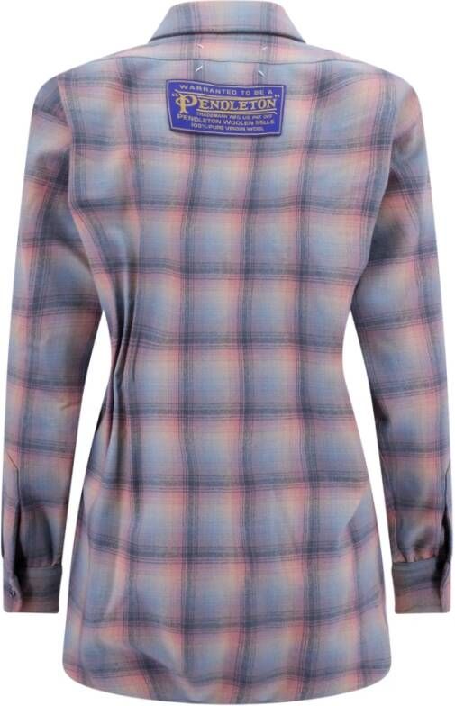 Maison Margiela Roze Wol Draperie Shirt Aw23 Roze Dames