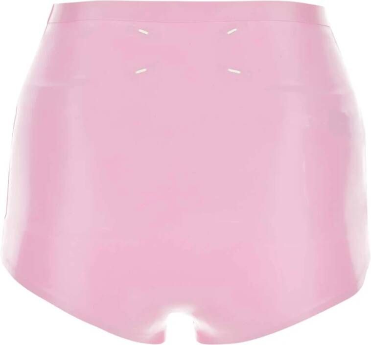 Maison Margiela Roze Latex Culotte Shorts Roze Dames