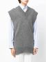 Maison Margiela Wollen V-hals vest met zijsplitten Gray Heren - Thumbnail 4