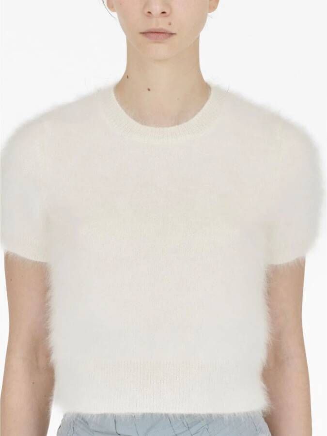 Maison Margiela Witte T-shirt van Wolmix met Geborsteld Effect Wit Dames