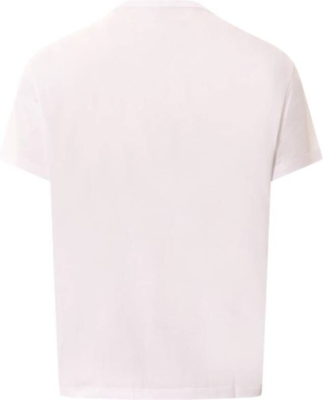 Maison Margiela Witte Crew-neck T-shirt met Geborduurd Logo Wit Heren
