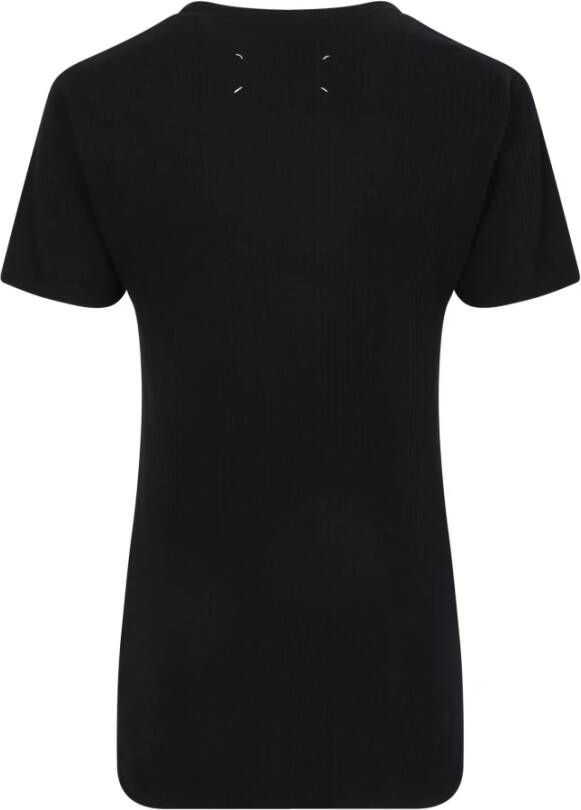 Maison Margiela Zwart Logo Patch T-Shirt voor Heren Zwart Heren