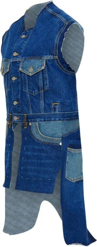 Maison Margiela Blauwe Katoenen Vintage-ge?nspireerde Vest voor Vrouwen Blauw Dames