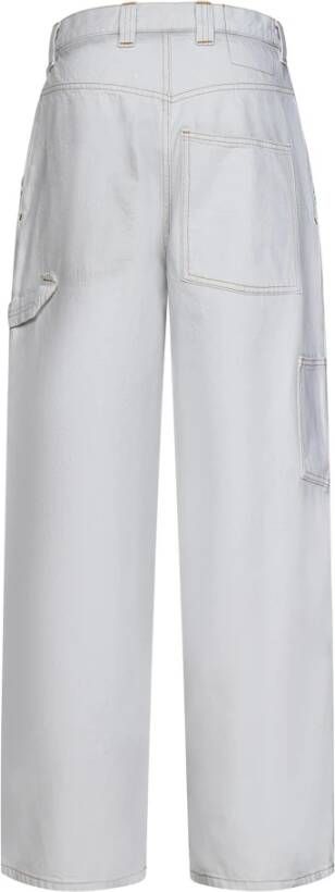 Maison Margiela Off-White Wide Leg Jeans Wit Dames
