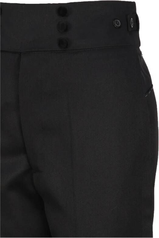 Maison Margiela Zwarte zijden blend broek met fluwelen knopen Zwart Dames