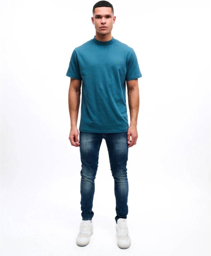 Malelions Heren Patchwork T-Shirt in Blauwgroen Herenlions Blue Heren