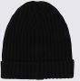 Malo Kasjmier Zwart Visser Rib Gebreide Muts Black Heren - Thumbnail 2