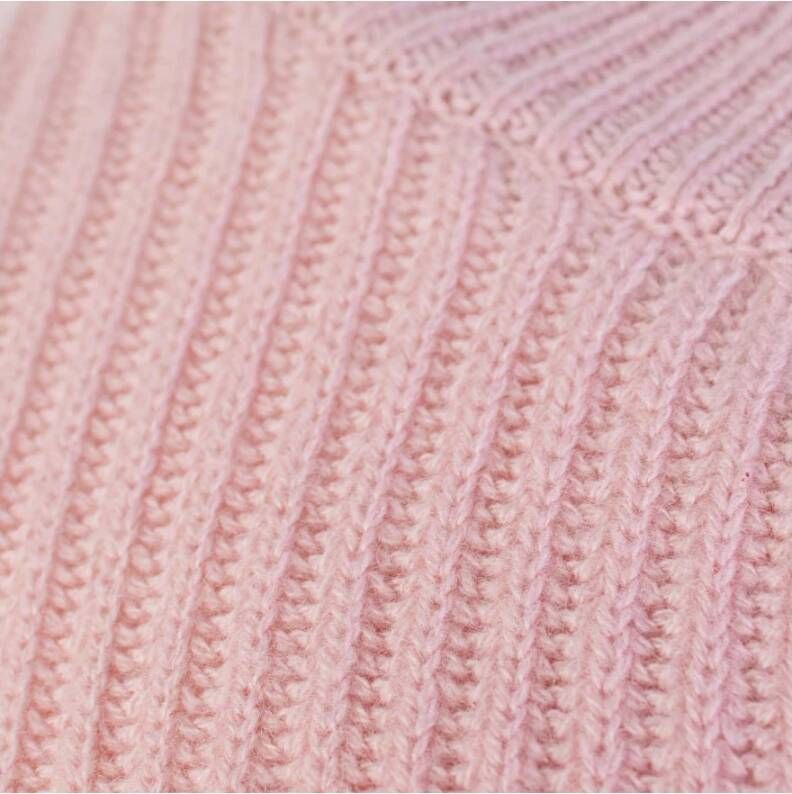 Malo Pink Ribbed Cashmere Sweater Roze Dames