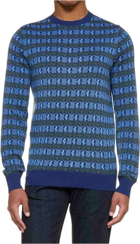 Malo Round-neck Knitwear Blauw Heren