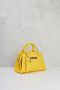 ila Grace Leren winkeltas met gouden logo Yellow - Thumbnail 6