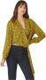 Manila Grace Lange Mouw Blouse Green Dames - Thumbnail 2