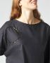 Manila Grace Geborduurde Blouse Black Dames - Thumbnail 4