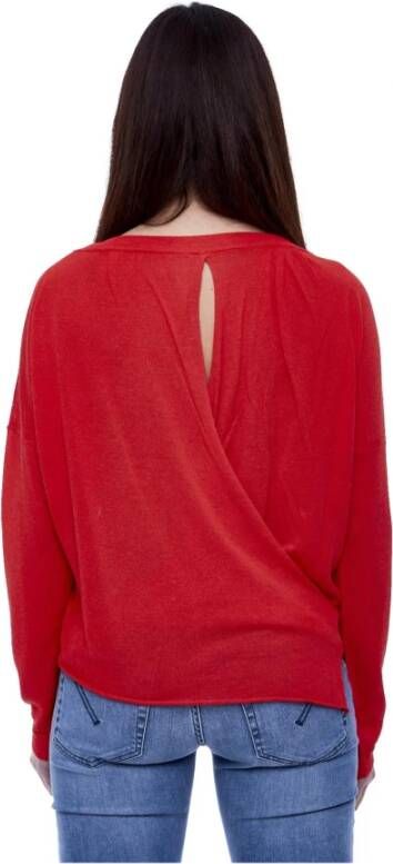 Manila Grace Gekruiste DT Shirt Red Dames