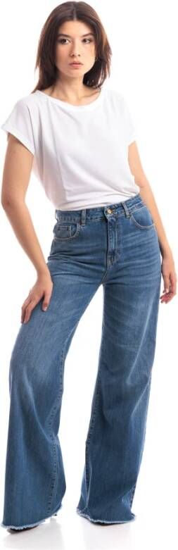 Manila Grace Loose-fit Jeans Blauw Dames