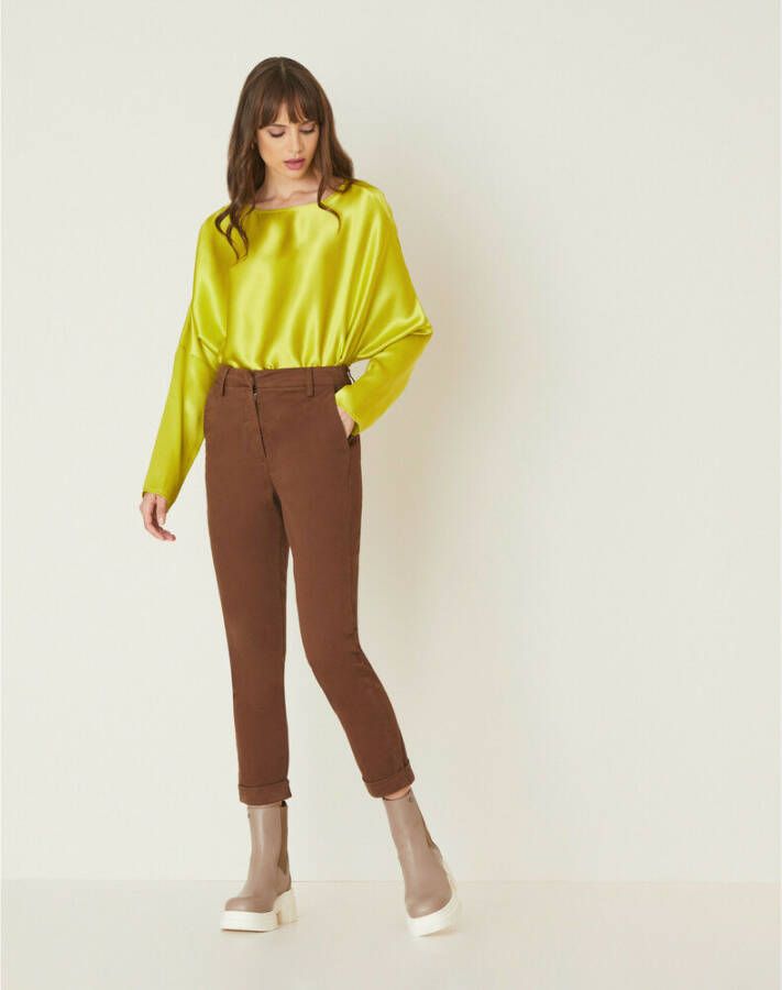 Manila Grace Slim-fit broek Bruin Dames