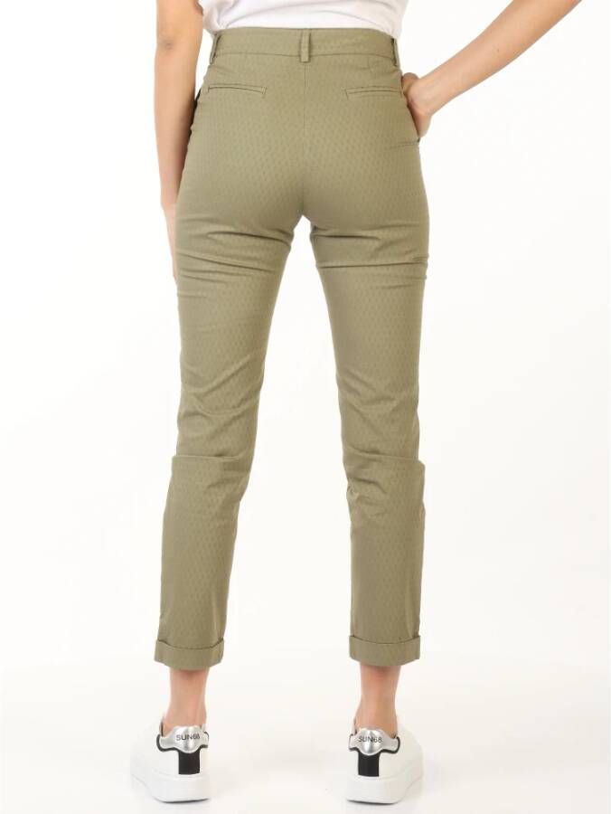 Manila Grace Slim-fit Trousers Groen Dames