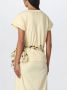 Manila Grace Katoenen Jersey T-Shirt met Polka Dot Band Beige Dames - Thumbnail 2
