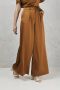 Manila Grace Leather Trousers Brown Dames - Thumbnail 3