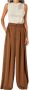 Manila Grace Leather Trousers Brown Dames - Thumbnail 5