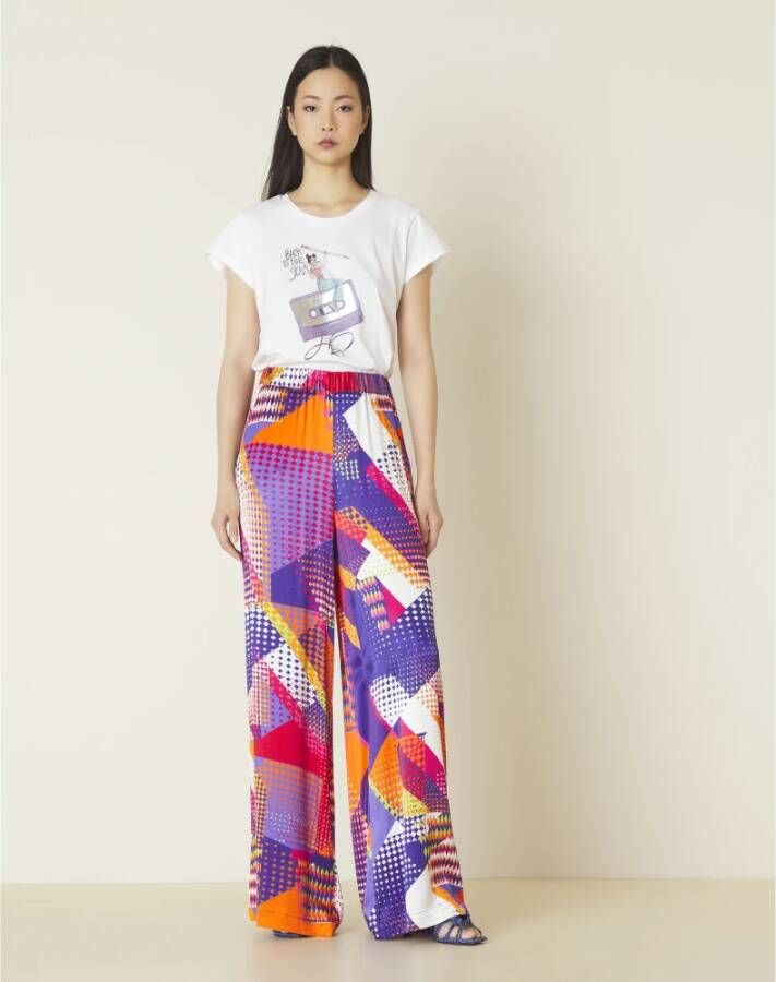 Manila Grace Wide Trousers Paars Dames