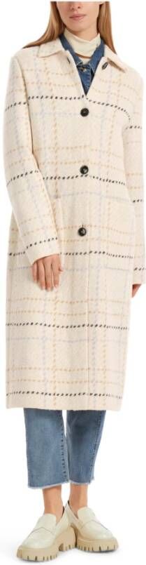 Marc Cain Geruite Jas Gebreid in Duitsland Beige Dames
