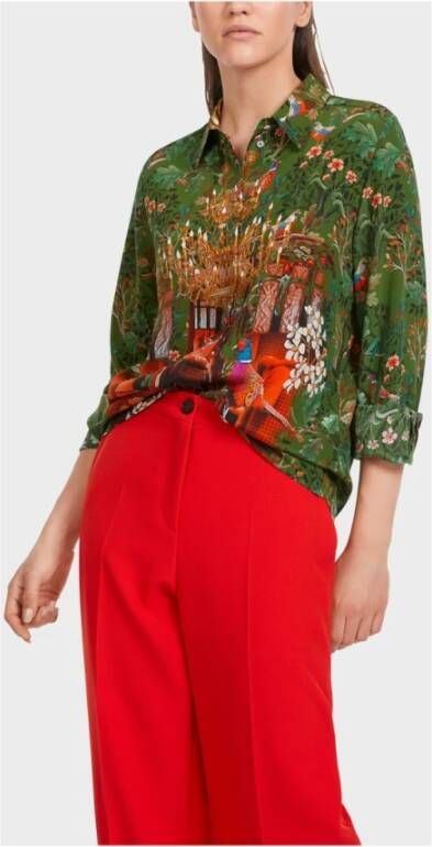 Marc Cain Groene Zijden Blouse Meerkleurig Dames