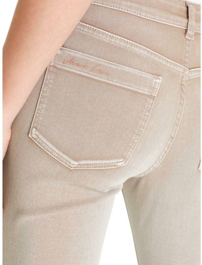 Marc Cain Unieke Slim-Fit Jeans met Minifranjes Detail Beige Dames