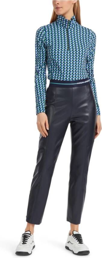 Marc Cain Leather Trousers Blauw Dames