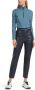 Marc Cain Sofia Leren Accent Slim Fit Broek Blue Dames - Thumbnail 2