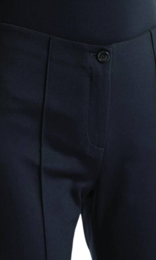 Marc Cain Midnight Blue Slim-Fit Cropped Broek Blue Dames