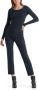 Marc Cain Midnight Blue Slim-Fit Cropped Broek Blue Dames - Thumbnail 5