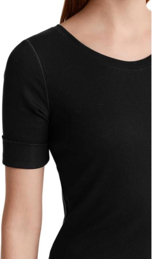 Marc Cain T-shirt met halve mouwen en ronde hals Zwart Dames