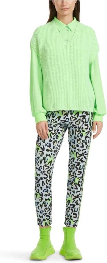Marc Cain Luxe V-hals Gebreide Trui Groen Dames
