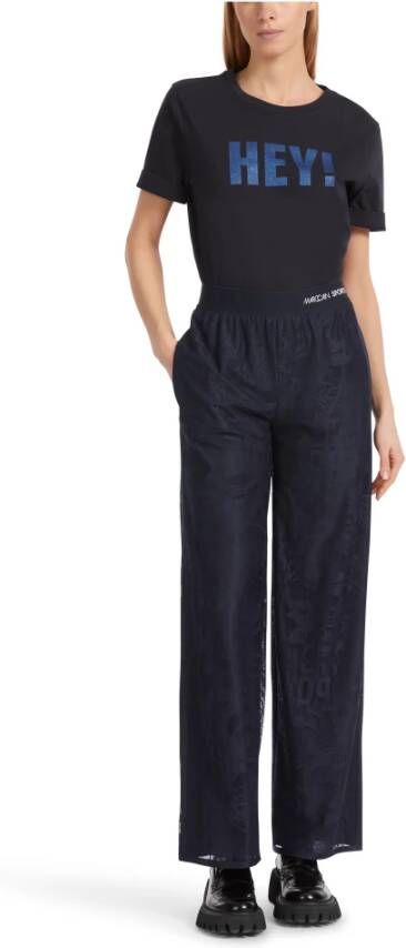 Marc Cain Wijde Broek Welby van Tule Kant Blauw Dames