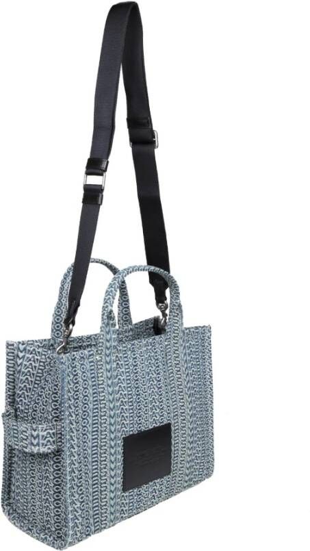 Marc Jacobs Canvas Monogram Tote met Verstelbare Schouderband Blue Dames