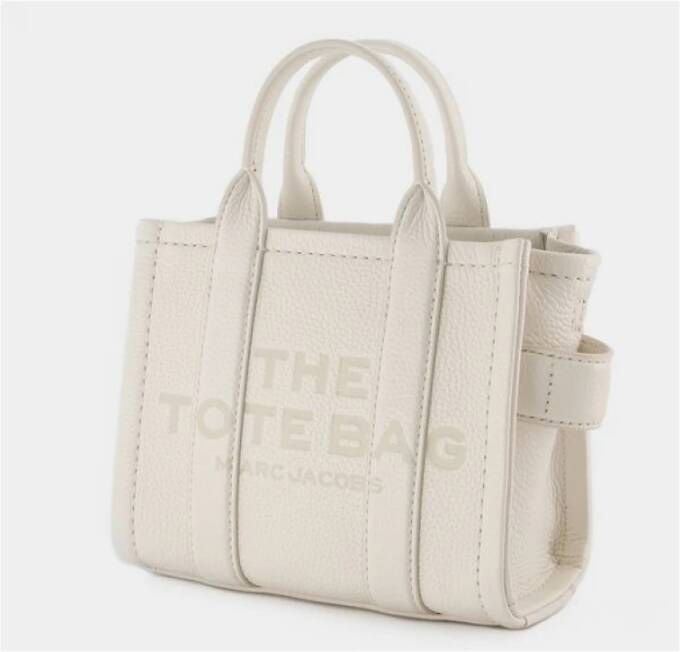Marc Jacobs The Leather leren crossbody shopper Wit - Foto 7