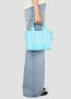 Marc Jacobs Leren Mini Tote Tas met Logo Print Blauw Dames - Thumbnail 9