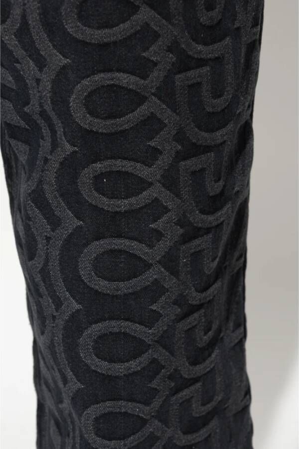 Marc Jacobs Monogram Denim Broek met Jacquard Logo Gray Dames
