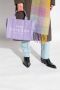 Marc Jacobs Leren Medium Tote Tas met Logo Print en Verstelbare Schouderband Purple Dames - Thumbnail 2
