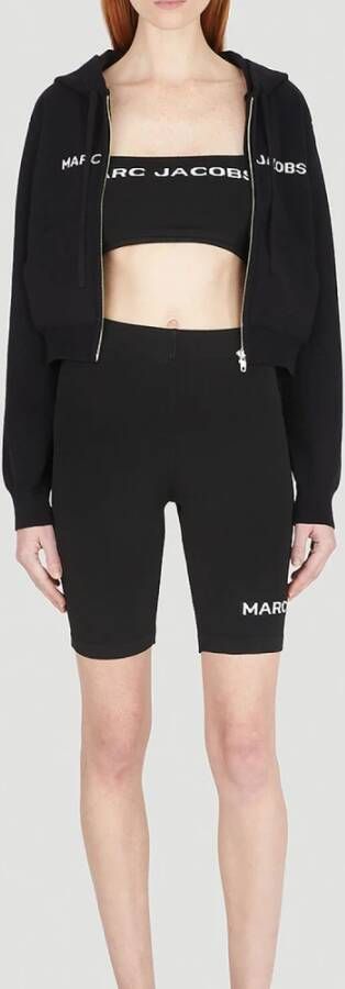 Marc Jacobs Speelse Logo Print Sport Shorts Zwart Dames
