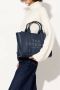 Marc Jacobs Middelgrote Winkeltas met Korrelig Leer en Rits Blue Dames - Thumbnail 8