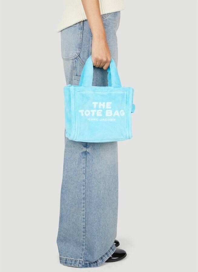Marc Jacobs Textuur Logo Mini Tote Tas Blauw Dames